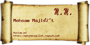 Mehsam Majlát névjegykártya